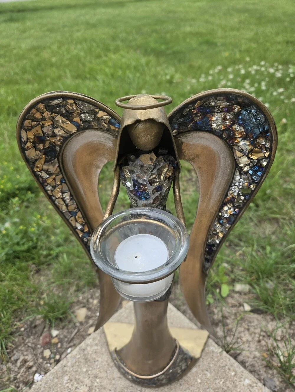 Vintage Pier 1 Imports Mosaic Angel Candle Holder – 19